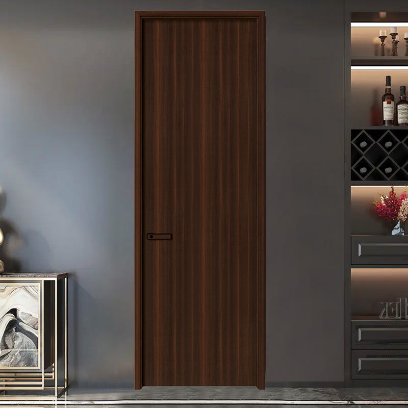 GA20-1 Walnut modern interior flush frame PVC door 