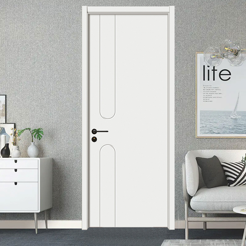 GA20-28 Pure white carved door simple designed PVC door