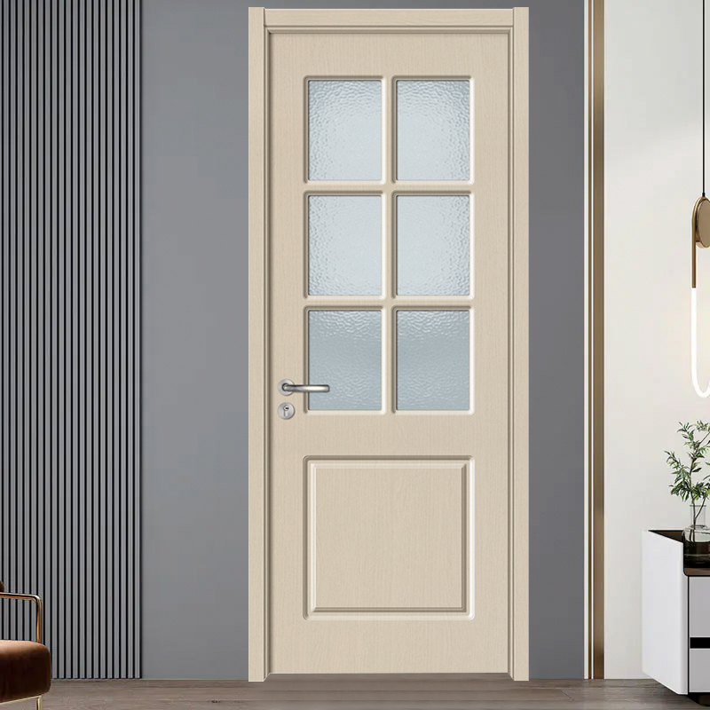 GA20-71 PVC frosted glass panel interior wooden door