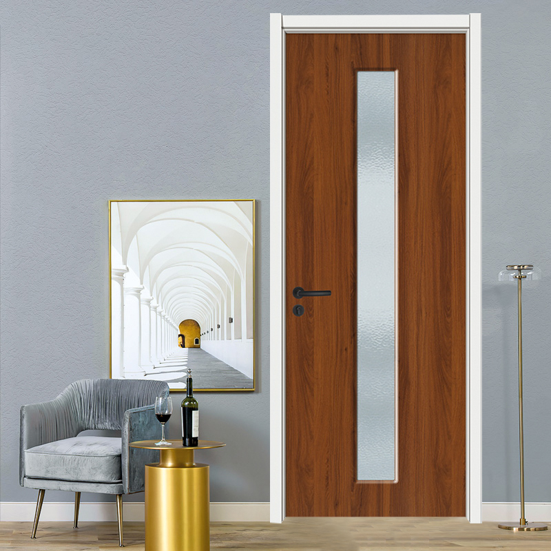 GA20-99B Walnut office door interior frosted glass door PVC wooden door