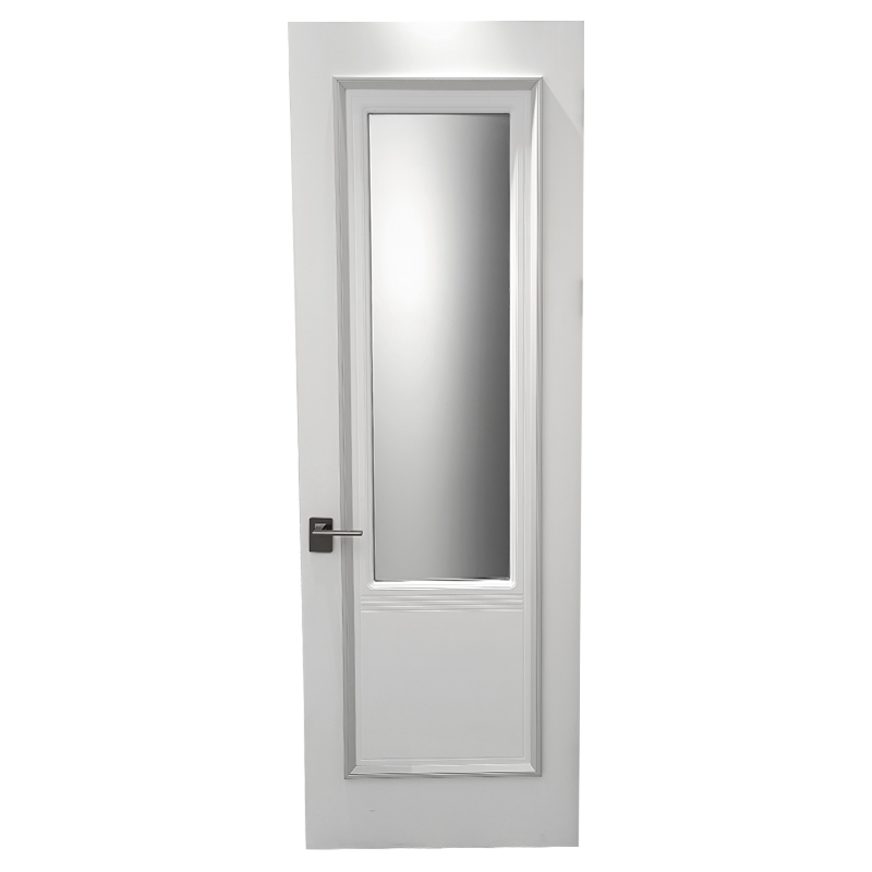 GW-501B White Flat PVC MDF Interior Wooden Glass Door